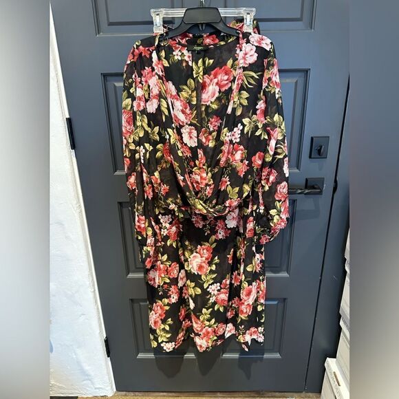 2-piece rose maxi dress set (2XL) NWOT - Picture 1 of 11